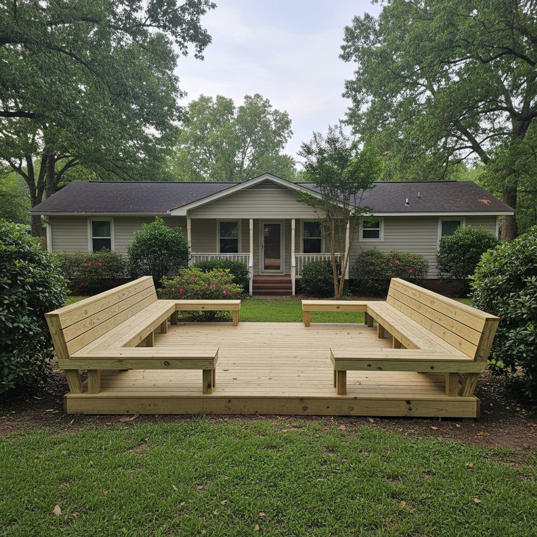 Oasis Deck Co crew working on a home